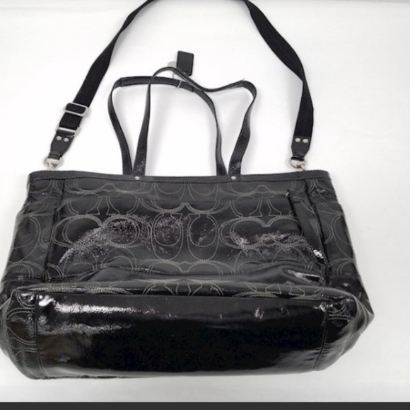 Coach Patent Leather Weekender, Signature C Diaper or Travel Bag - Picture 15 of 17
